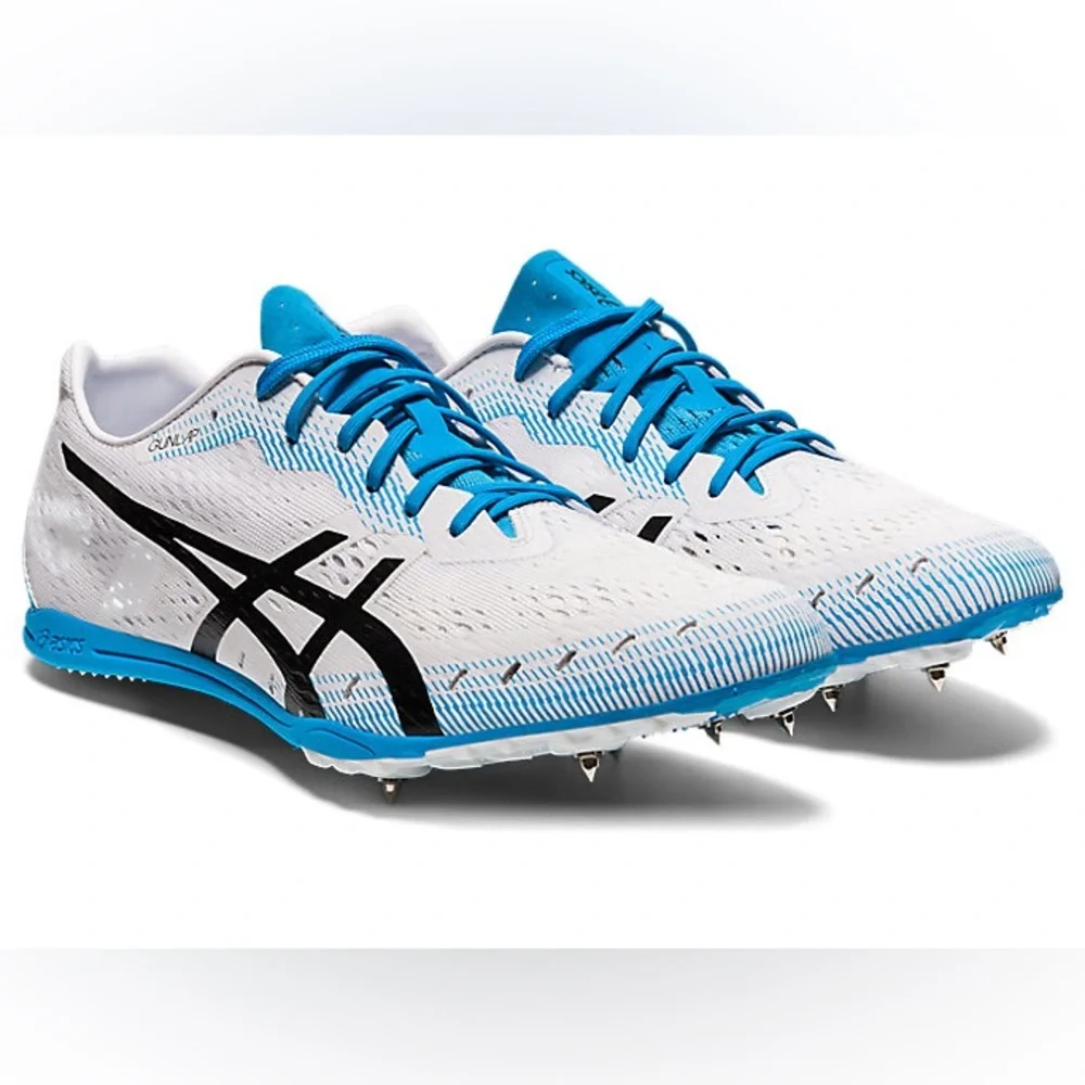 ASICS Men's Track Shoes White and Blue Unisex / GUN LAP 2 / Size 10